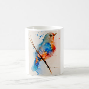 Leinwand Wasserfarben Bird Malerei Kaffeetasse