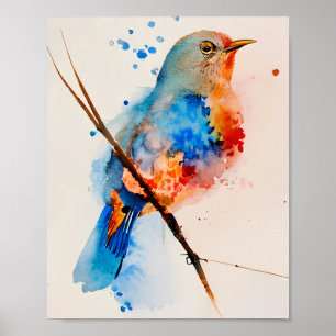 Leinwand Wasserfarben Bird Malerei Poster