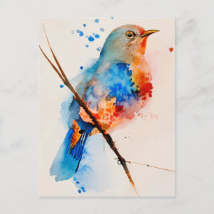 Leinwand Wasserfarben Bird Malerei Postkarte