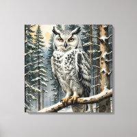 Leinwand Winter Owl Art