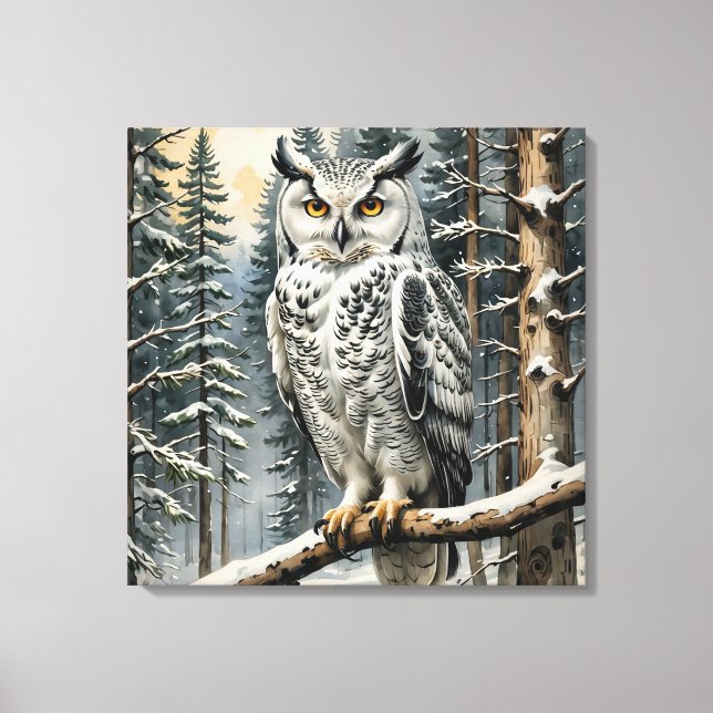 Leinwand Winter Owl Art (Vorderseite)