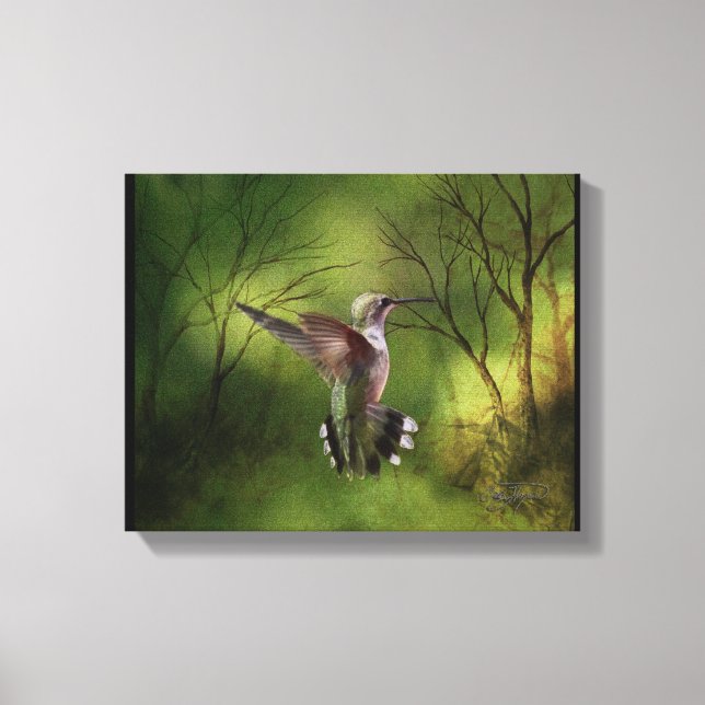 Leinwand Wrap Hummingbird im Flug (Vorderseite)