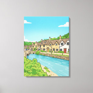 Leinwanddruck der Ansicht von Castle Combe