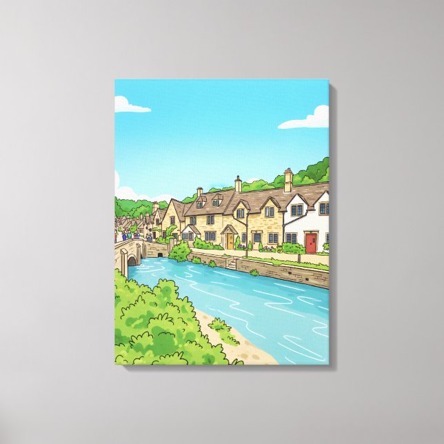 Leinwanddruck der Ansicht von Castle Combe (Vorderseite)