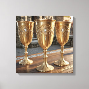 Leinwanddruck (Goldene Kelche)