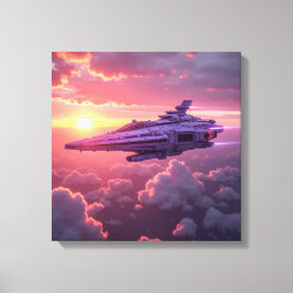 Leinwanddruck (Lila UFO)