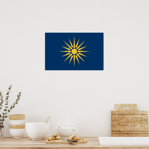 Leinwanddruck mit der Flagge von Makedonien, Griec Poster