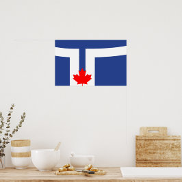 Leinwanddruck mit Flagge von Toronto, Kanada Poster