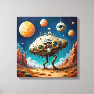 Leinwanddruck (Zweibeiniges Raumschiff)