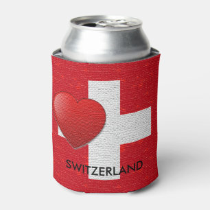 Leinwandflaggen-Rotherz die Liebe I Schweiz-Tasse Dosenkühler