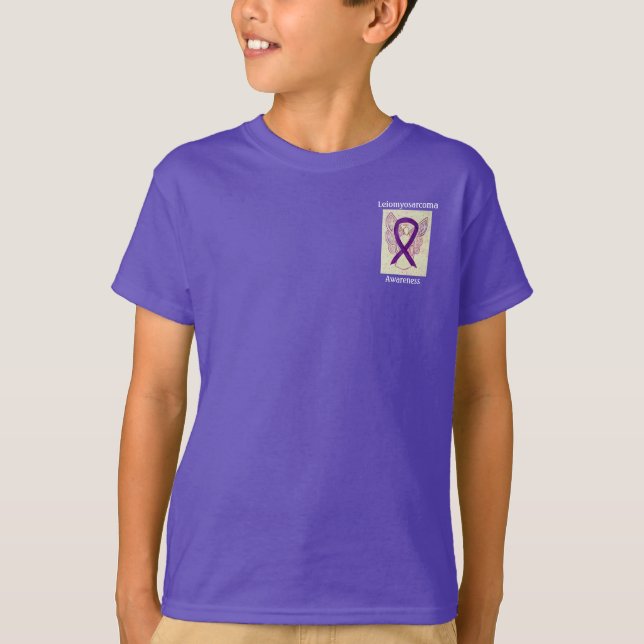 Leiomyosarcoma Awareness Ribbon Angel Custom T-Shi T-Shirt (Vorderseite)