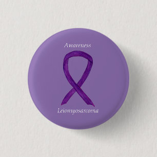 Leiomyosarcoma Lila Awarness Ribbon Custom Button