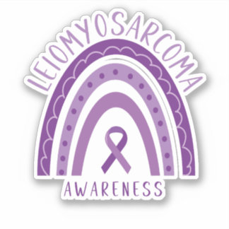 Leiomyosarcoma Lila Rainbow Ribbon Sticker