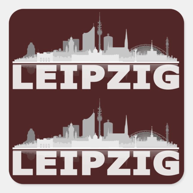 Leipzig City Skyline Aufkleber (Vorderseite)
