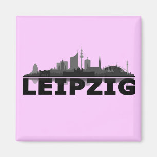 Leipzig City Skyline - Kühlschrankmagnet / Magnet