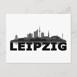 Leipzig City Skyline - Postkarte