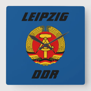 Leipzig, DDR - Ostdeutschland Quadratische Wanduhr