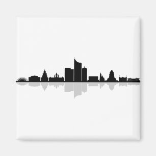 LEIPZIG Deutschland City Skyline Silhouette Magnet