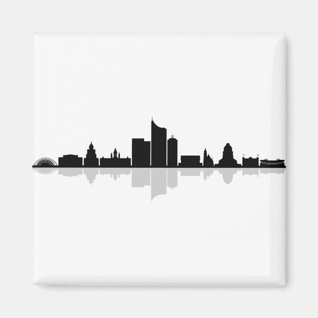 LEIPZIG Deutschland City Skyline Silhouette Magnet (Vorne)
