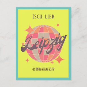 Leipzig Deutschland farbenfrohe gelbe Dekoration Postkarte