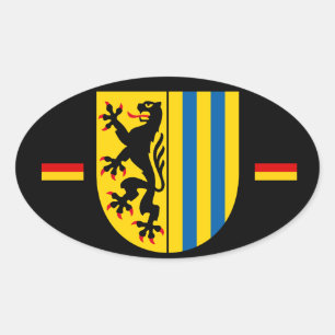 Leipzig Deutschland Oval Sticker im Euro-Stil