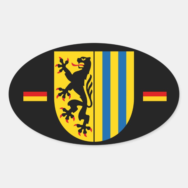 Leipzig Deutschland Oval Sticker im Euro-Stil (Vorderseite)