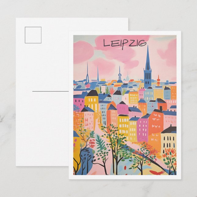 Leipzig Deutschland Reise Kunst  Postkarte (Vorne/Hinten)