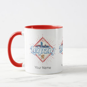 Leipzig Deutschland Sachsen Retro Skyline Vintag Tasse