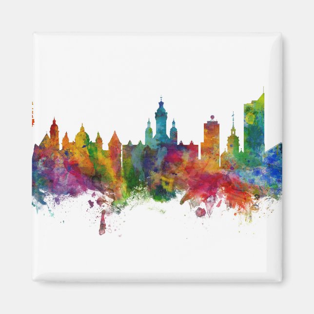 Leipzig Deutschland Skyline Magnet (Vorne)