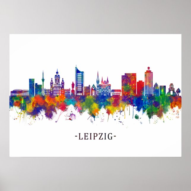 Leipzig Deutschland Skyline Poster (Vorne)