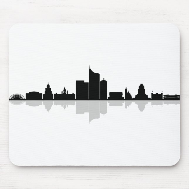 LEIPZIG Deutschland Skyline-Silhouette Mousepad (Vorne)