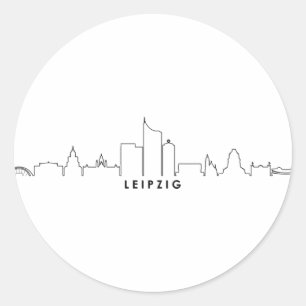 LEIPZIG Deutschland Skyline-Silhouette Runder Aufkleber