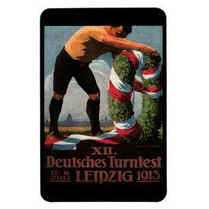 Leipzig, Deutschland, Turnier, 1913 Vintag Postcar Magnet