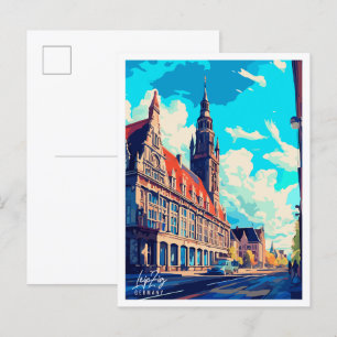 Leipzig Deutschland Vintage Reise Illustration Postkarte