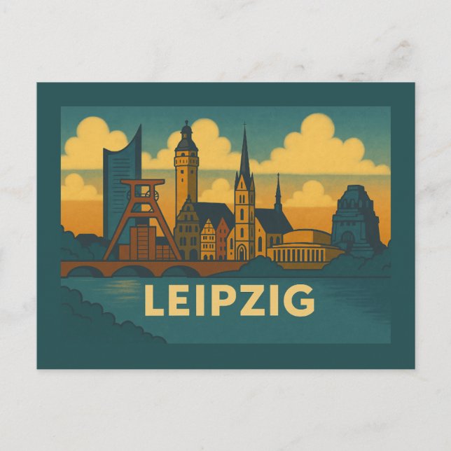 Leipzig Germany City Art Postkarte (Vorderseite)