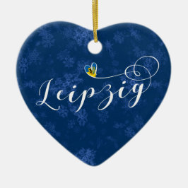 Leipzig Herz, Weihnachtsbaumschmuck, Deutschland Keramikornament