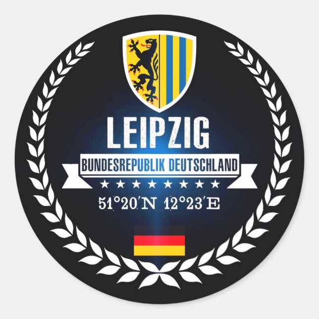 Leipzig Runder Aufkleber (Vorderseite)