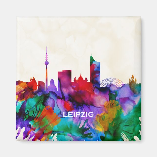 Leipzig Skyline Magnet (Vorne)