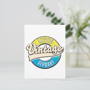 Leipzig Vintage Style Logo. Postkarte