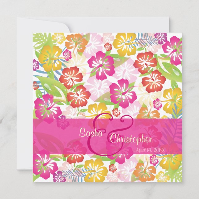 Leis/Luau/HibiscusEinladung Hochzeit Einladung (Vorderseite)