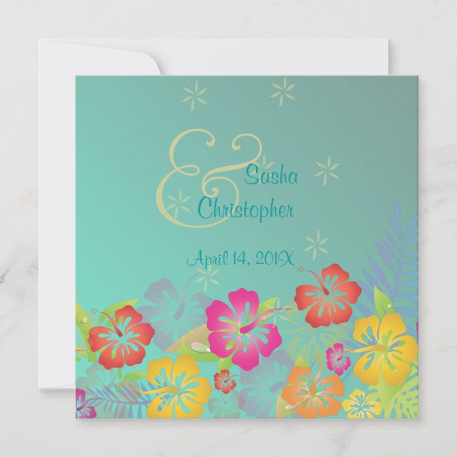 Leis/Luau/Hibiskus Hochzeit Einladungen (Vorderseite)