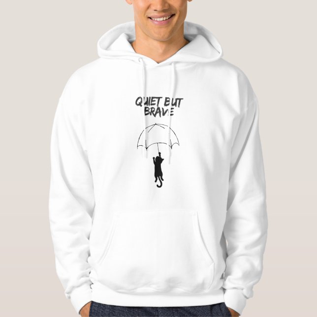 Leise aber mutig – Hoodie mit editierbarem Katzenz (Vorderseite)