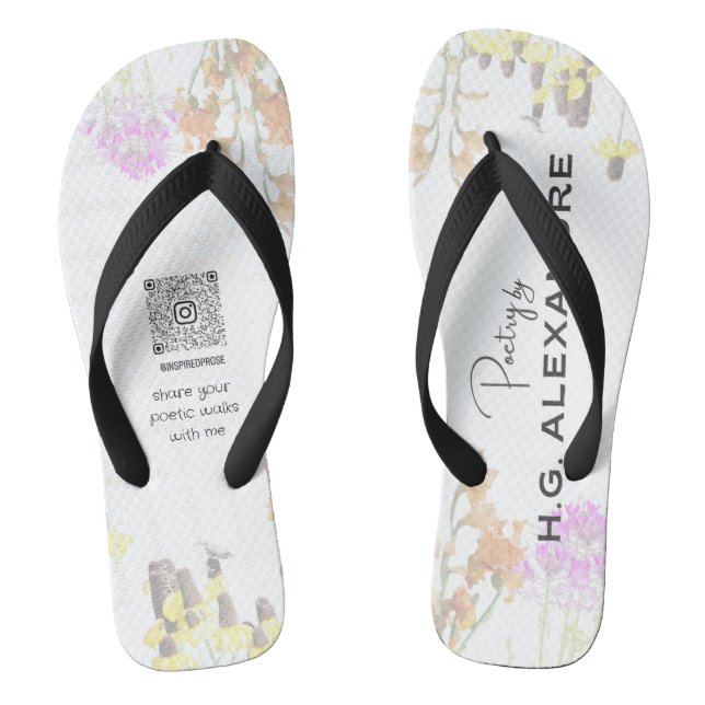 „Leise gemalte Poesie“ – Flip Flops (Fußbett)
