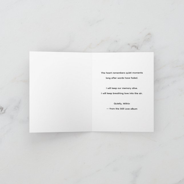 Leise, im Innern – MemoryUs Lyric Card Dankeskarte (Innenseite)