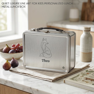 Leise Luxus-Linienkunst Fox Kids Personalisierte L Metall Brotdose