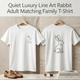 Leise Luxus-Linienkunst-Hase Erwachsene Matching-F T-Shirt