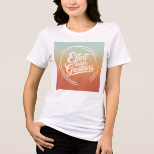 Leistung baut Größe auf - inspirierendes Zitat Tri-Blend Shirt
