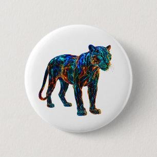 Leistungsstarke Panther Art Button
