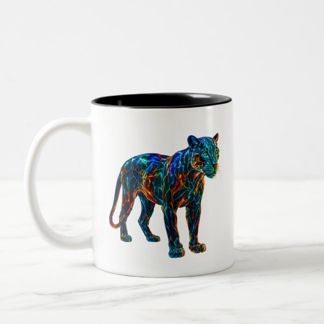 Leistungsstarke Panther Art Zweifarbige Tasse (Links)