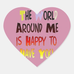 Leistungsstarke Willkommensbotschaft: Ein Motivier Herz-Aufkleber